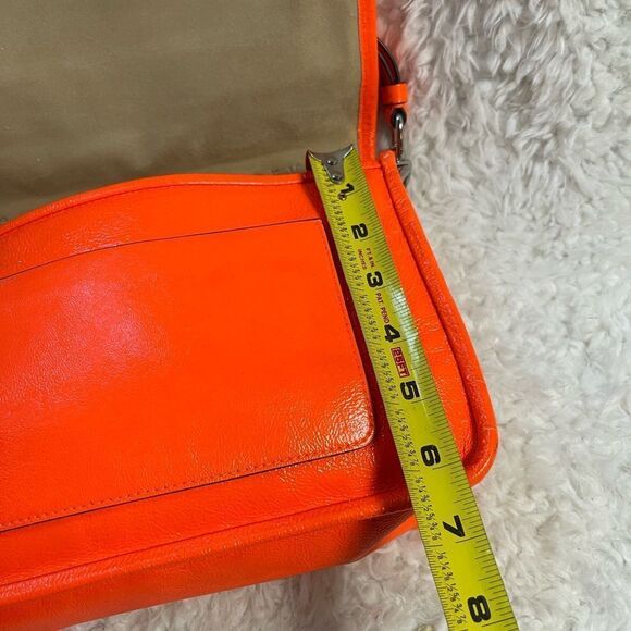 Theyskens Theory Flap Shoulder/crossbody Bag neon orange leather & khaki fabric - Picture 10 of 16